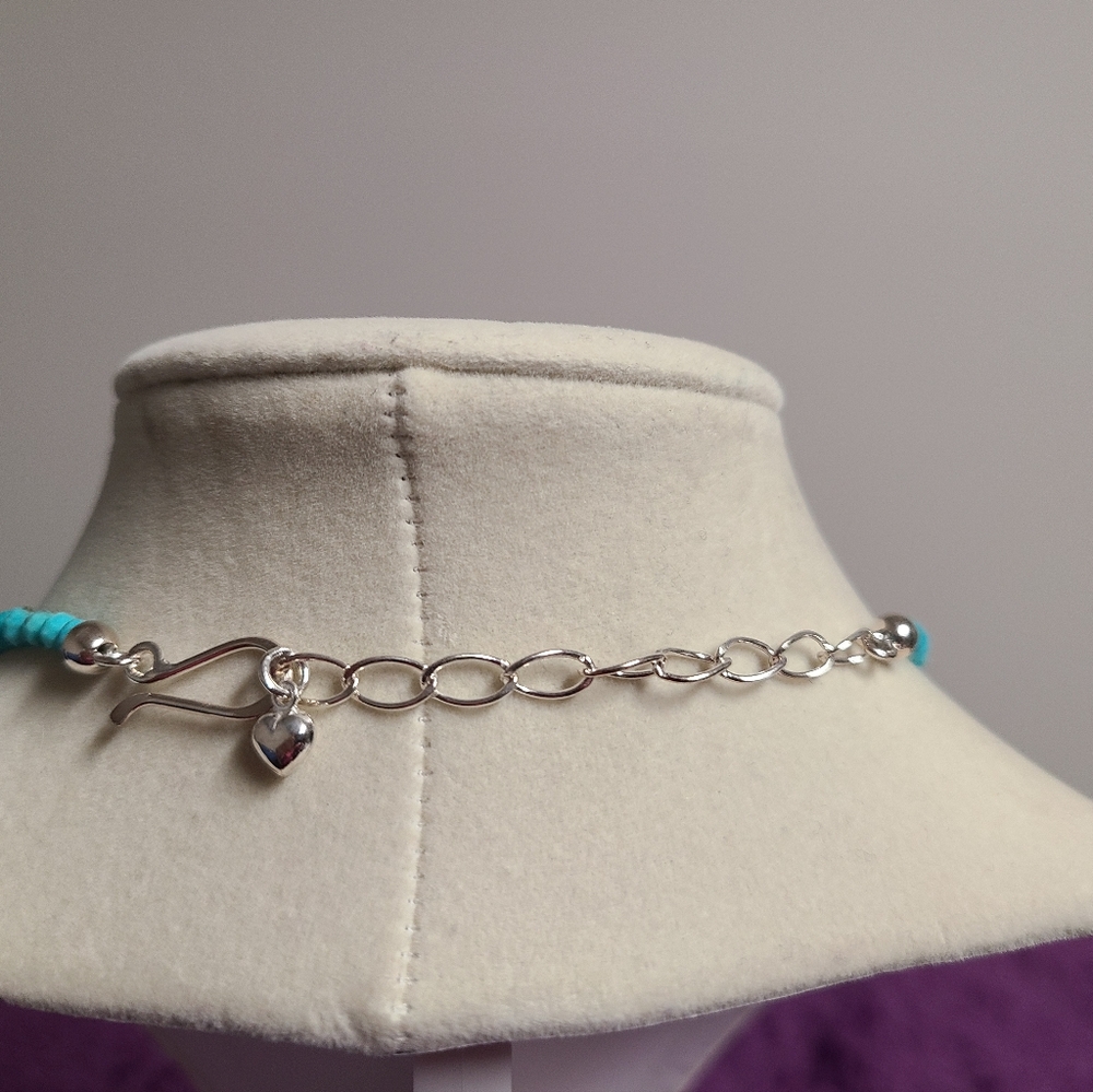 RARE Jay King Turquoise Graduated Beads Sterling Silver Necklace - Picture 3 of 15